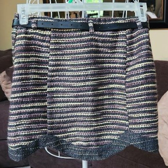 I Love Ronson Sz 2 tweed style skirt with belt - Picture 2 of 3